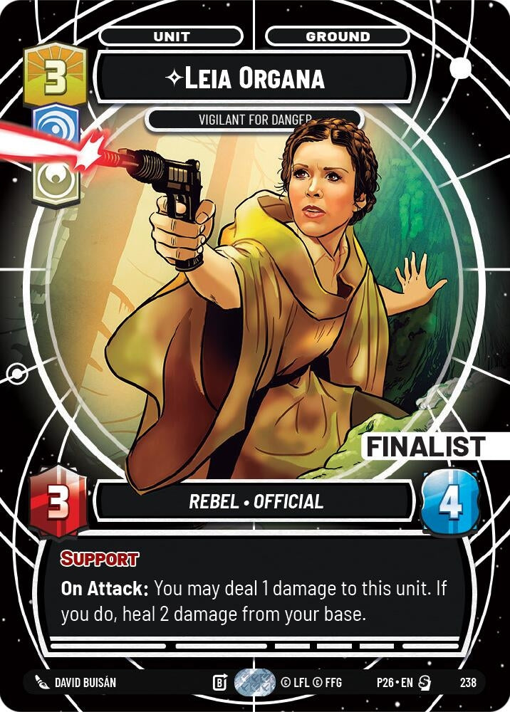 Image for Leia Organa - Vigilant for Danger (Finalist) (238) (P26) - Star Wars: Unlimited