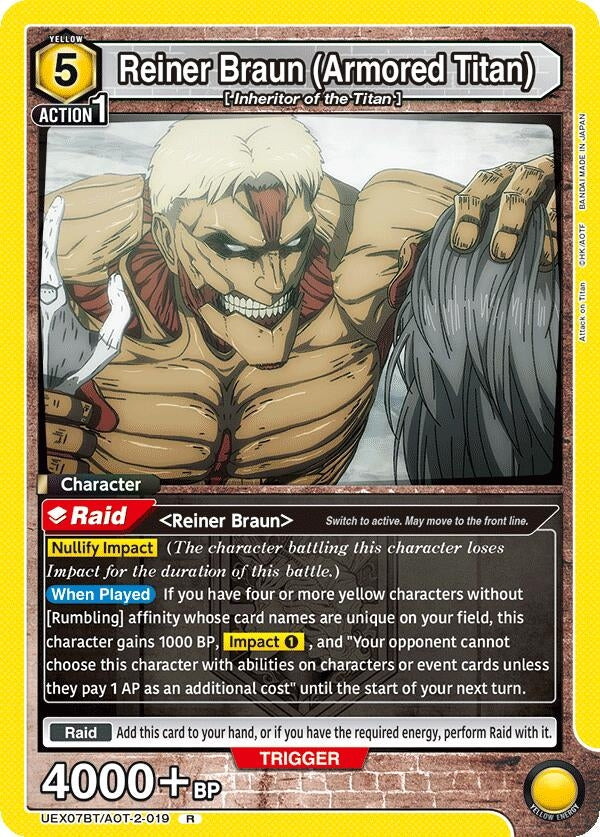 Image for Reiner Braun (Armored Titan) (019) (UEX07BT/AOT-2-019) (UEX07BT) - Union Arena