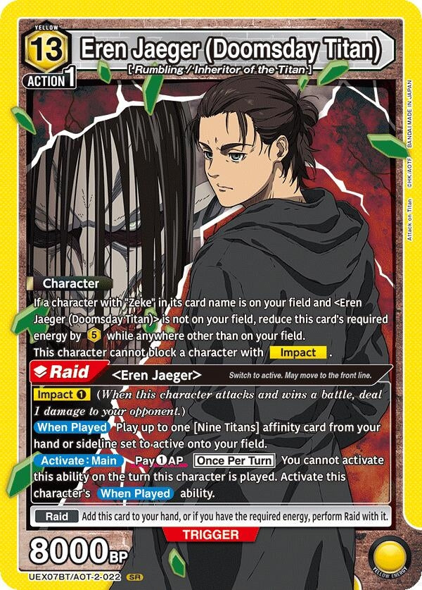 Image for Eren Jaeger (Doomsday Titan) (UEX07BT/AOT-2-022) (UEX07BT) - Union Arena