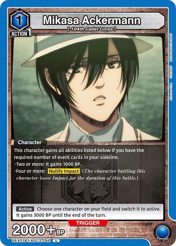Image for Mikasa Ackermann (046) (UEX07BT/AOT-2-046) (UEX07BT) - Union Arena