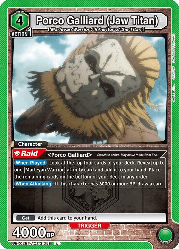Image for Porco Galliard (Jaw Titan) (UEX07BT/AOT-2-058) (UEX07BT) - Union Arena
