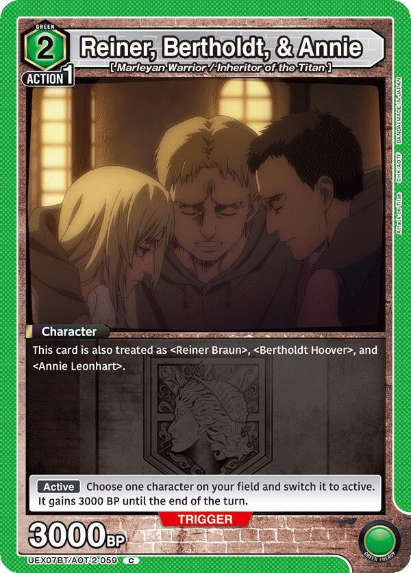 Image for Reiner, Bertholdt, & Annie (UEX07BT/AOT-2-059) (UEX07BT) - Union Arena
