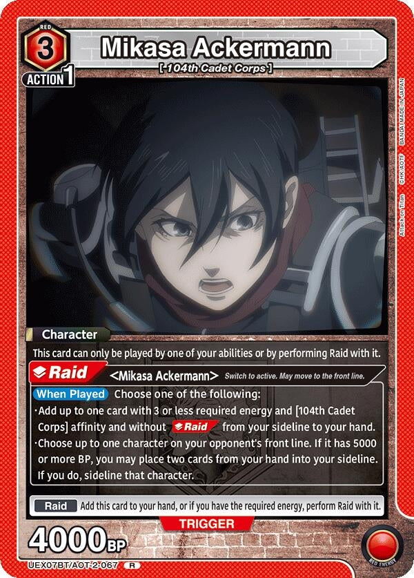 Image for Mikasa Ackermann (067) (UEX07BT/AOT-2-067) (UEX07BT) - Union Arena