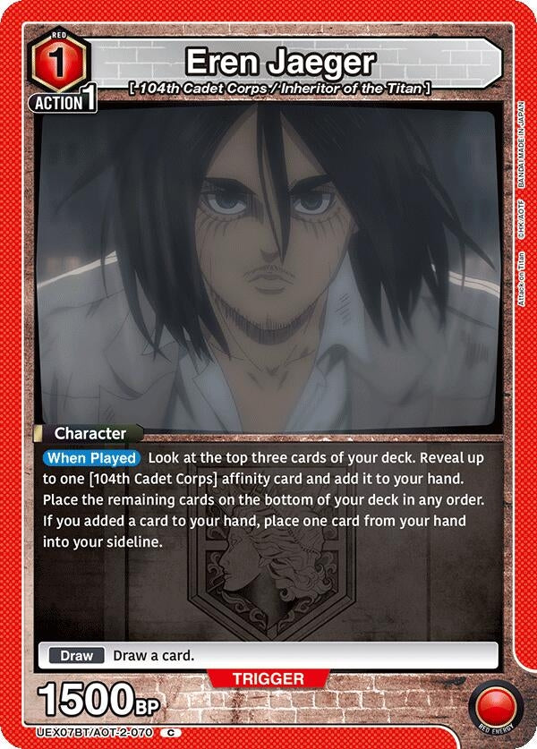 Image for Eren Jaeger (070) (Box Topper Foil) (UEX07BT/AOT-2-070) (UEX07BT) - Union Arena