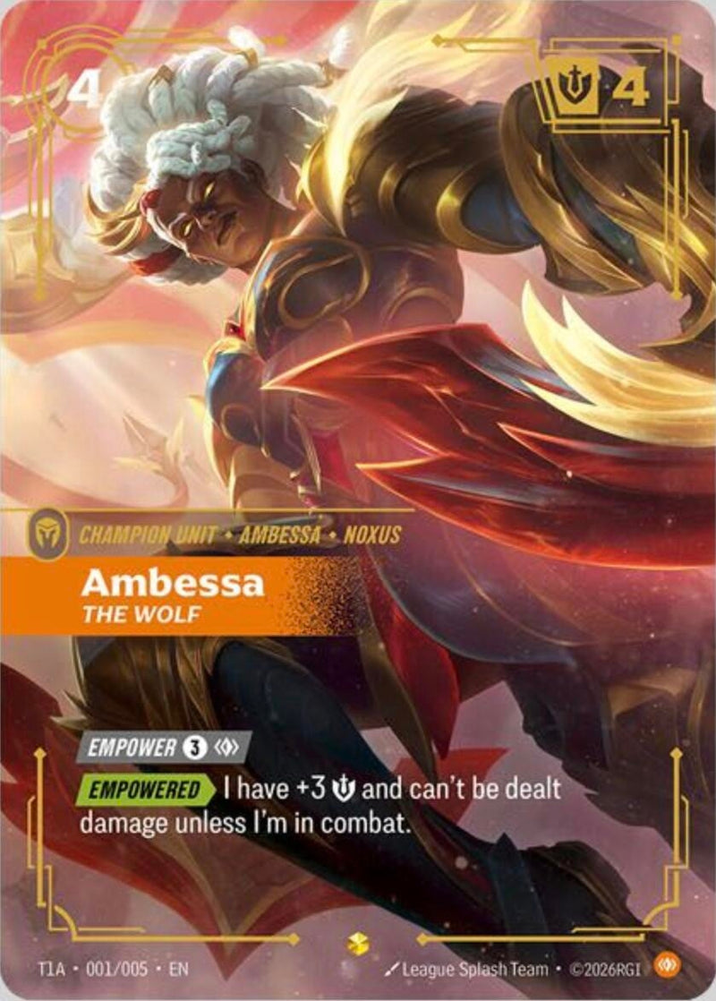 Image for Ambessa, The Wolf (T1 Worlds Champion Player Bundle) (T1A 001/005) (PR) - Riftbound: League of Legends Trading Card Game