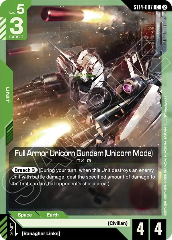 Image for Full Armor Unicorn Gundam (Unicorn Mode) (ST14-007) (ST14) - Gundam Card Game
