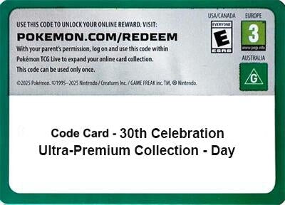 Image for Code Card - 30th Celebration Ultra-Premium Collection - Day (30C) - Pokemon
