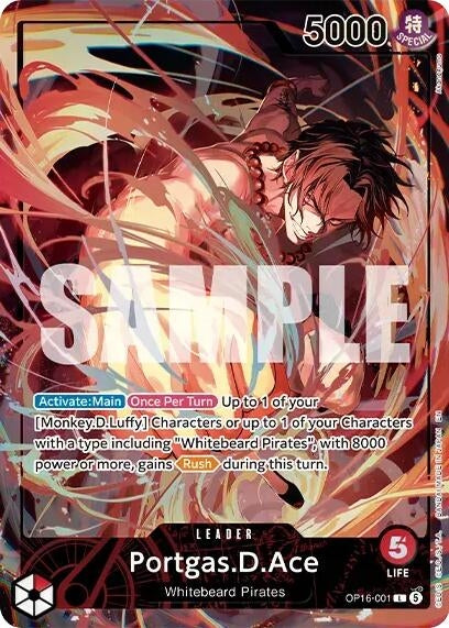 Image for Portgas.D.Ace (Official Playmat - Flame-Flame Fruit Coliseum Edition) (OP16-001) (OP-PR) - One Piece Card Game