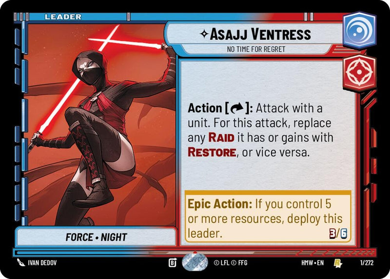 Image for Asajj Ventress - No Time For Regret (1/272) (HMW) - Star Wars: Unlimited