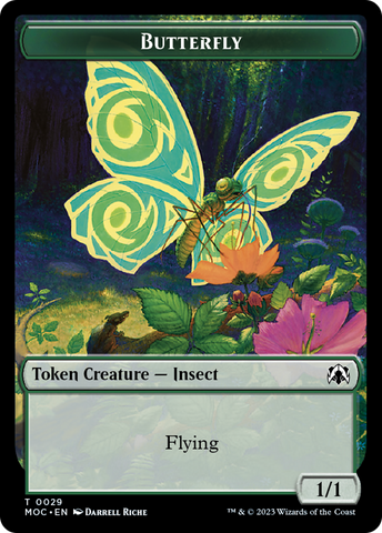 Mariposa // Bendición de la Ciudad Ficha de doble cara [Fichas de Commander de Marcha de las Máquinas]
