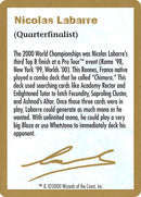 Nicolas Labarre Biografía [Mundial de Mazos 2000]