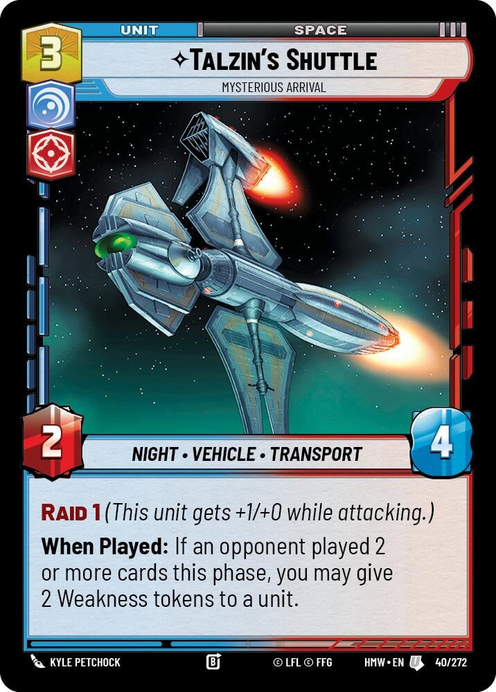 Image for Talzin's Shuttle - Mysterious Arrival (40/272) (HMW) - Star Wars: Unlimited