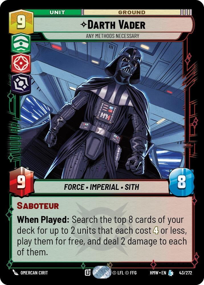 Image for Darth Vader - Any Methods Necessary (43/272) (HMW) - Star Wars: Unlimited