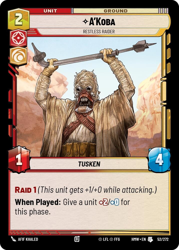 Image for A'Koba - Restless Raider (52/272) (HMW) - Star Wars: Unlimited