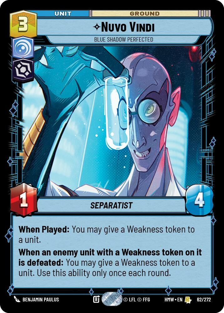 Image for Nuvo Vindi - Blue Shadow Perfected (62/272) (HMW) - Star Wars: Unlimited