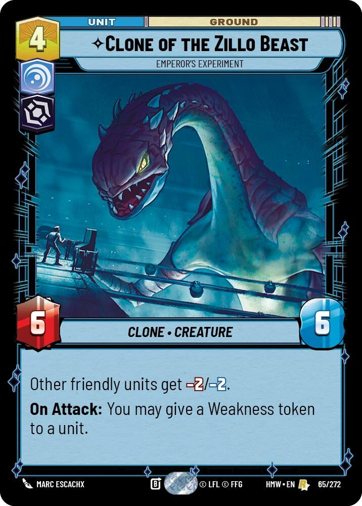 Image for Clone of the Zillo Beast - Emperor's Experiment (65/272) (HMW) - Star Wars: Unlimited