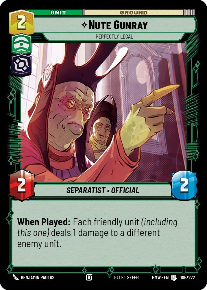 Image for Nute Gunray - Perfectly Legal (105/272) (HMW) - Star Wars: Unlimited