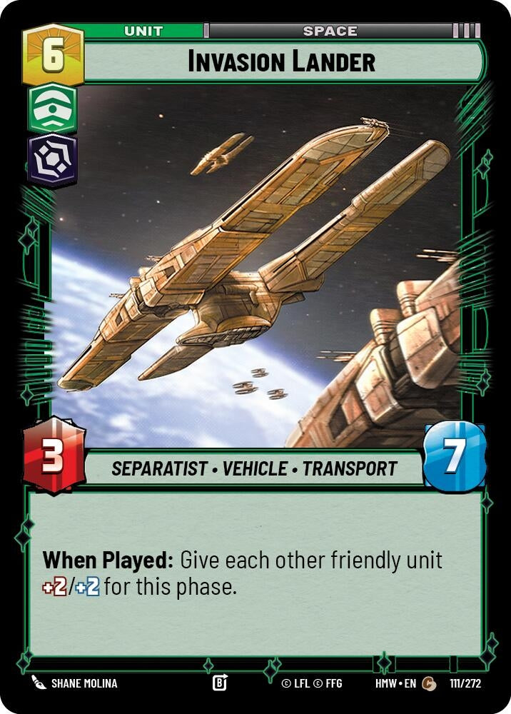 Image for Invasion Lander (111/272) (HMW) - Star Wars: Unlimited