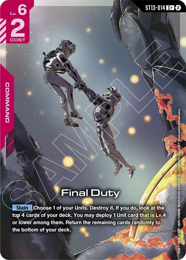 Image for Final Duty (C+) (ST13-014) (ST13) - Gundam Card Game