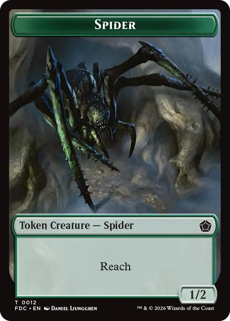 Image for Spider // Beast Double-Sided Token (12 // 10) (FDC) - Magic: The Gathering