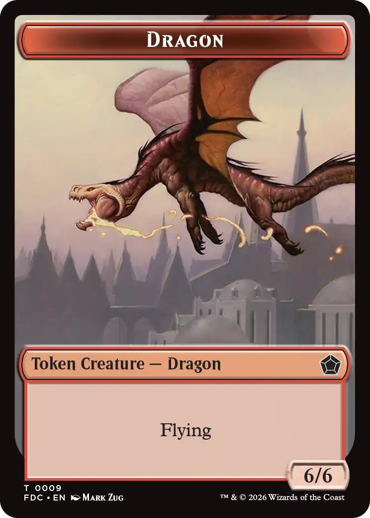 Image for Dragon (0009) // Treasure Double-Sided Token (9 // 16) (FDC) - Magic: The Gathering