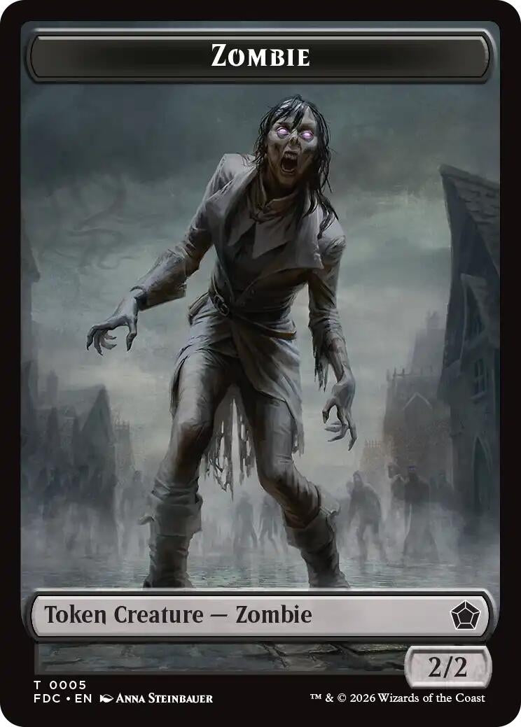 Image for Zombie // The Monarch Double-Sided Token (5 // 17) (FDC) - Magic: The Gathering