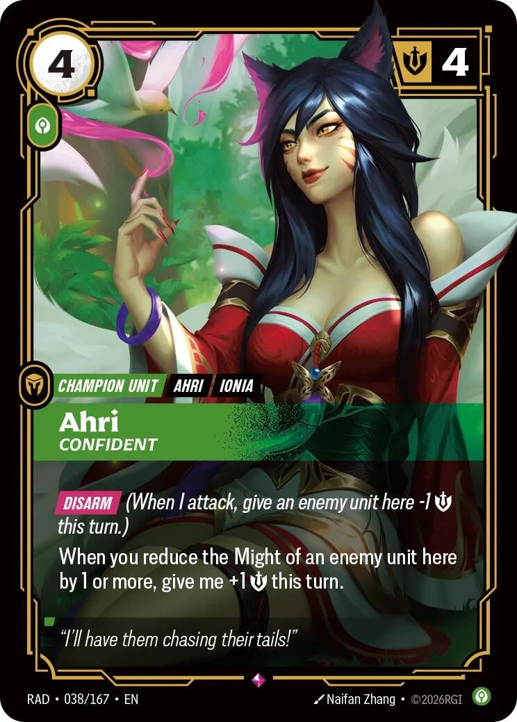 Image for Ahri, Confident (038/167) (RAD) - Riftbound: League of Legends Trading Card Game