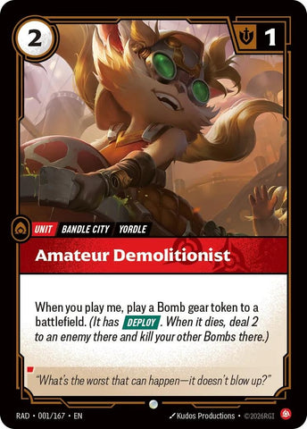 Image for Amateur Demolitionist (001/167) (RAD) - Riftbound: League of Legends Trading Card Game