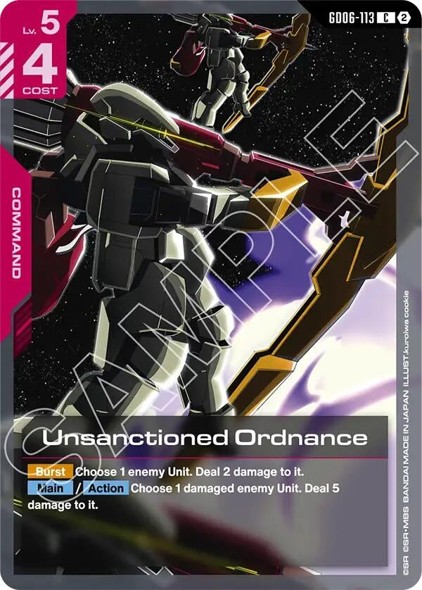 Image for Unsanctioned Ordnance (GD06-113) (GD06) - Gundam Card Game
