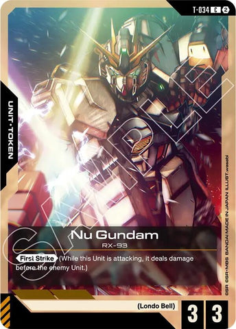 Image for Nu Gundam (T-034) Token (T-034) (GD06) - Gundam Card Game