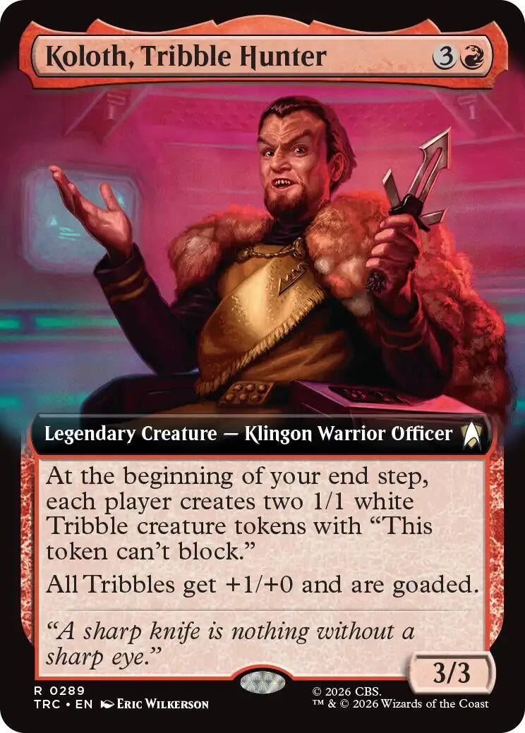 Image for Koloth, Tribble Hunter (Extended Art) (289) (TRC) - Magic: The Gathering
