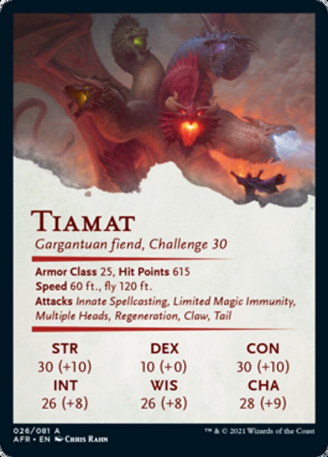 Carte artistique de Tiamat [Donjons & Dragons : Aventures dans les Royaumes Oubliés - Série artistique]