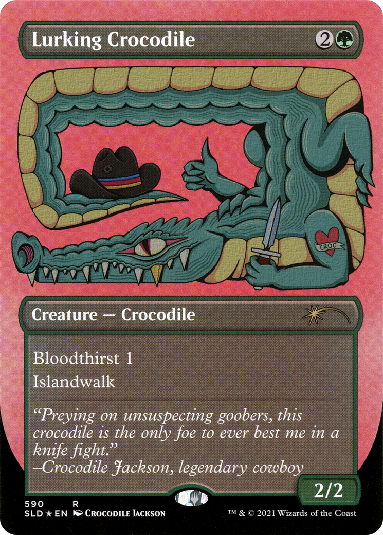Cocodrilo acechador (grabado en foil) [Cartas promocionales de Secret Lair]