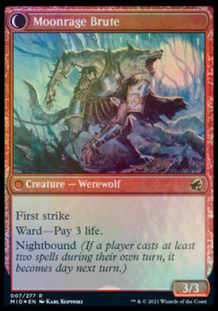 Cathare brutal // Brute enragée par la lune [Innistrad : Chasse de Minuit Prerelease Promos]