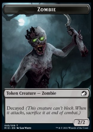 Zombie (005) // Élémental Double-Face [Innistrad : Chasse de Minuit jetons]