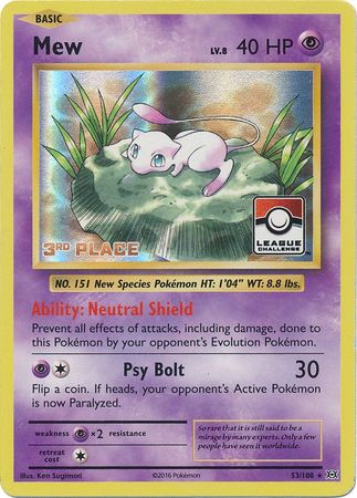 Mew (53/108) (Liga Promocional 3.er Lugar) [XY: Evolutions]