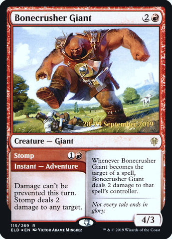 Géant écraseur d'os // Piétinement [Cartes promos d'avant-première Le trône d'Eldraine]