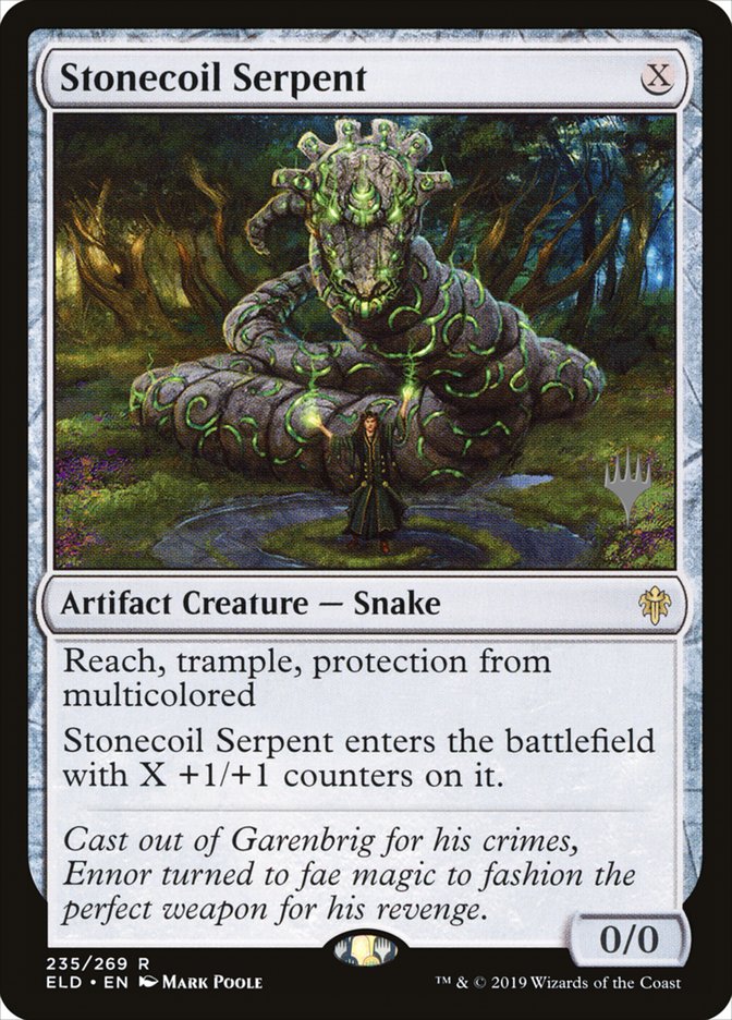 Serpiente de bobinas de piedra (Paquete de promoción) [Promos de El trono de Eldraine]