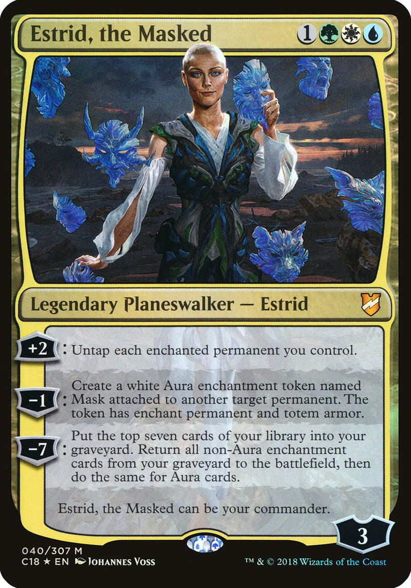 Estrid, la Enmascarada (Carta grande) [Commander 2018 Carta grande]