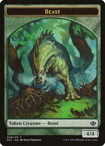 Ficha de Bestia (009/011) (Garruk vs. Liliana) [Duel Decks Anthology Tokens]