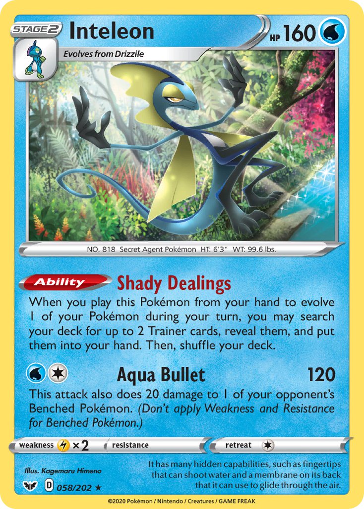 Inteleon (058/202) (Exclusivité Deck à Thème) [Épée et Bouclier : Set de Base]