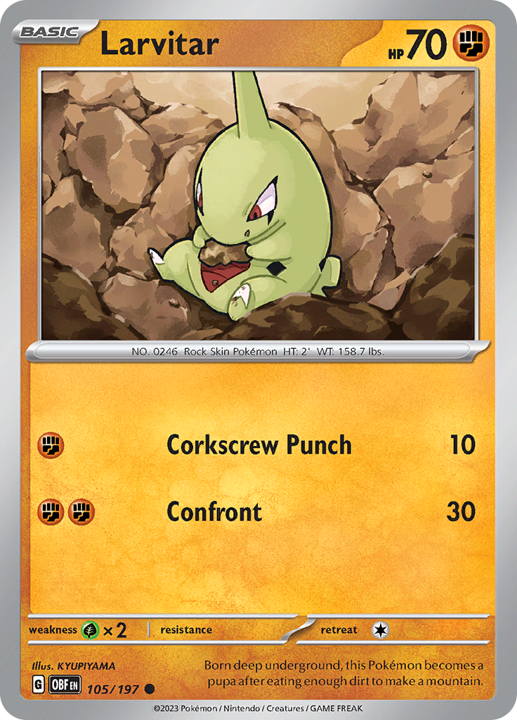 Larvitar (105/197) [Escarlata y Púrpura: Llamas Obsidianas]