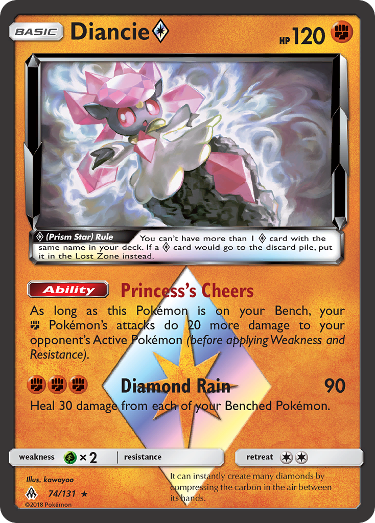 Diancie (74/131) (Étoile Prisme) [Soleil et Lune : Lumière Interdite]