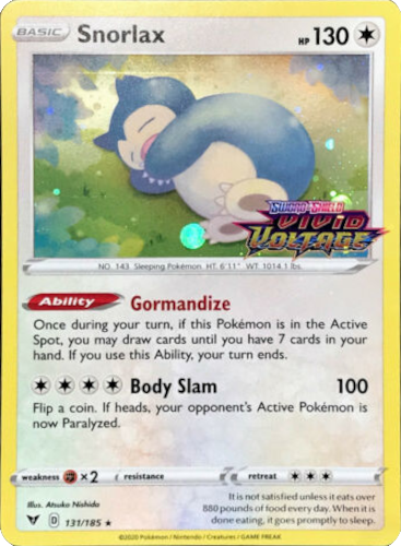 Snorlax (131/185) [Espada y Escudo: Cartas Promocionales Black Star]