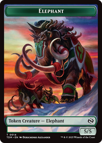 Elefante // Tesoro Ficha de dos caras [Tarkir: Fichas de la Tormenta Dragón]