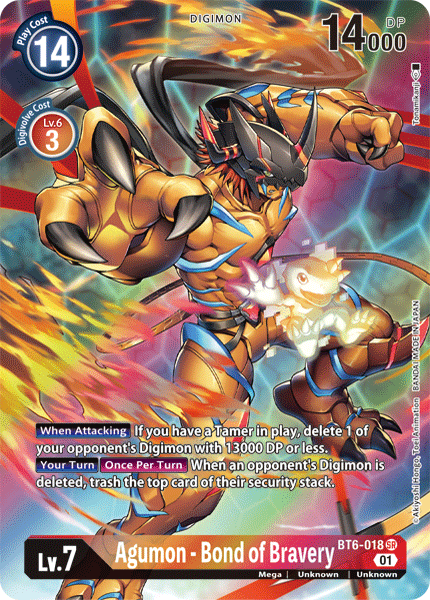 Agumon - Vínculo de la Valentía [BT6-018] (Arte Alternativo) [Doble Diamante]