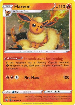 Flareon (026/185) (Holográfica Cósmica) [Espada y Escudo: Voltaje Vívido]