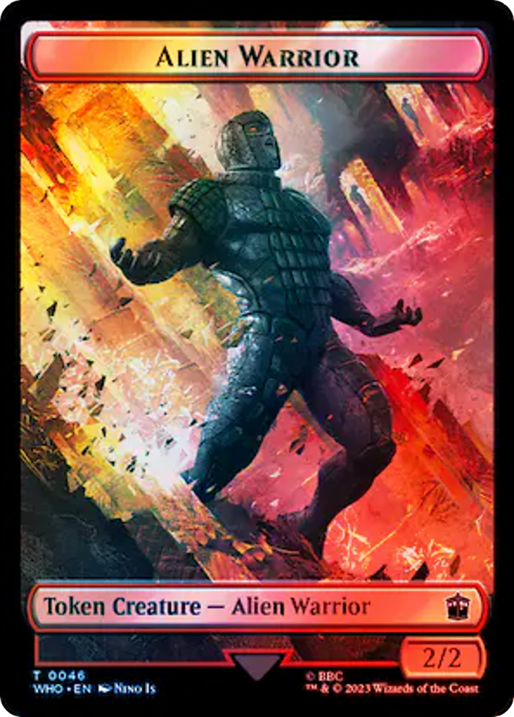 Dalek // Jeton de guerrier extra-terrestre recto-verso (Surge Foil) [Jetons Doctor Who]
