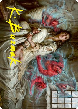 Eruth, prophète tourmenté carte illustrée (signature dorée) [Série d'illustrations Innistrad: Vœu de sang]