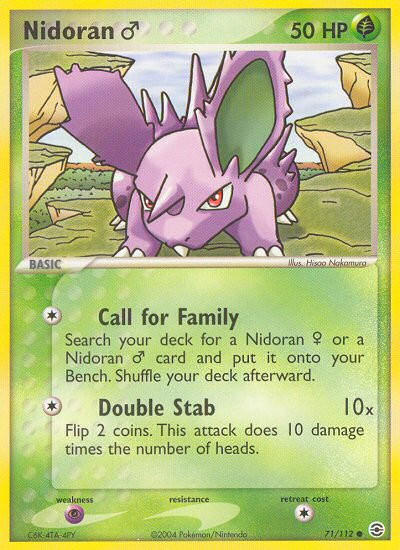 Nidoran (71/112) (Mâle) [EX : Rouge Feu & Vert Feuille]